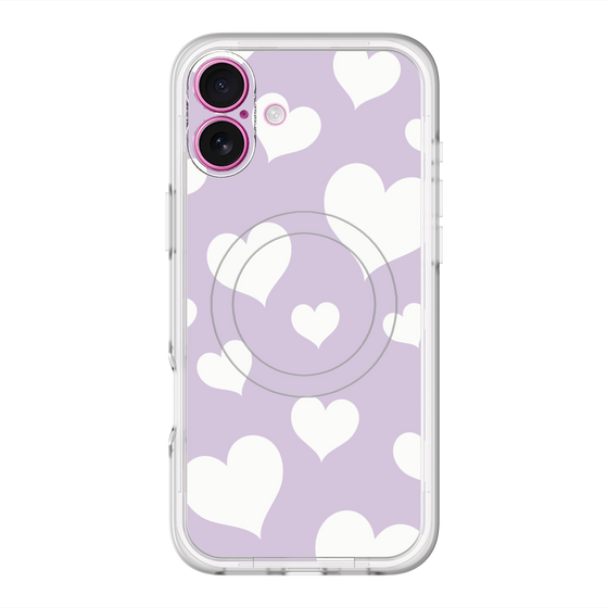 スリムプロテクションプレミアムケース with MagSafe［ Dot Hearts - Purple ］