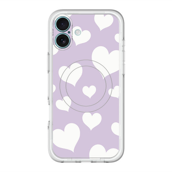 スリムプロテクションプレミアムケース with MagSafe［ Dot Hearts - Purple ］