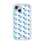 スリムプロテクションプレミアムケース with MagSafe［ Stripe Hearts - Blue ］