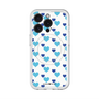 スリムプロテクションプレミアムケース with MagSafe［ Stripe Hearts - Blue ］