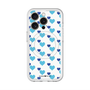 スリムプロテクションプレミアムケース with MagSafe［ Stripe Hearts - Blue ］