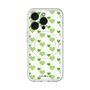 スリムプロテクションプレミアムケース with MagSafe［ Stripe Hearts - Green ］