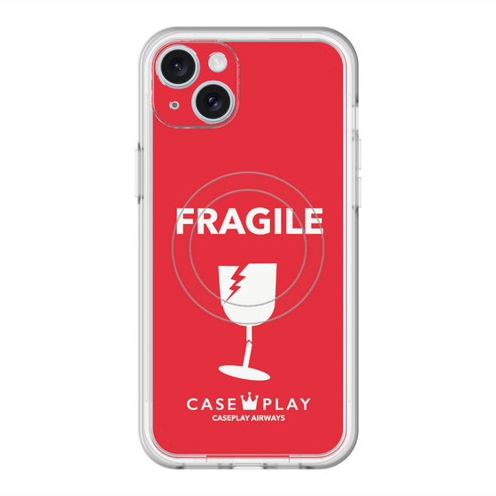スリムプロテクションプレミアムケース with MagSafe［ FRAGILE - Red ］