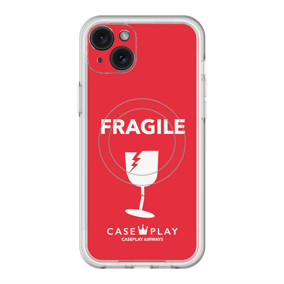 スリムプロテクションプレミアムケース with MagSafe［ FRAGILE - Red ］