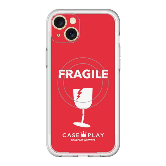 スリムプロテクションプレミアムケース with MagSafe［ FRAGILE - Red ］