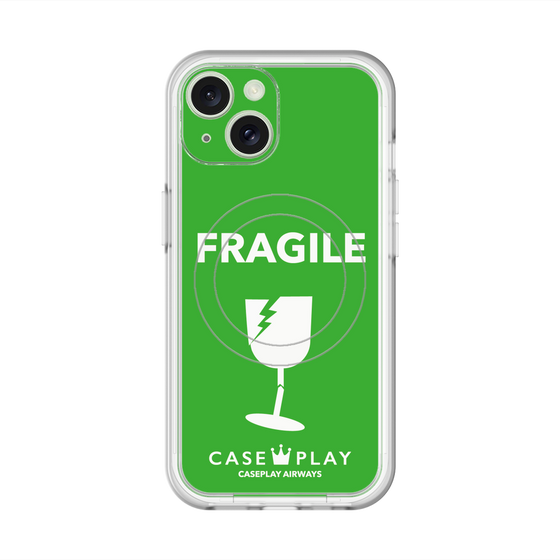 スリムプロテクションプレミアムケース with MagSafe［ FRAGILE - Green ］