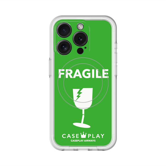 スリムプロテクションプレミアムケース with MagSafe［ FRAGILE - Green ］