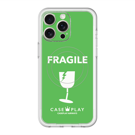スリムプロテクションプレミアムケース with MagSafe［ FRAGILE - Green ］
