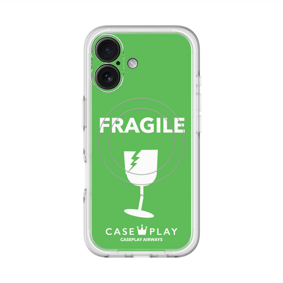 スリムプロテクションプレミアムケース with MagSafe［ FRAGILE - Green ］