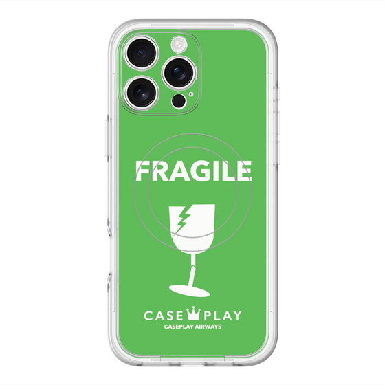 スリムプロテクションプレミアムケース with MagSafe［ FRAGILE - Green ］