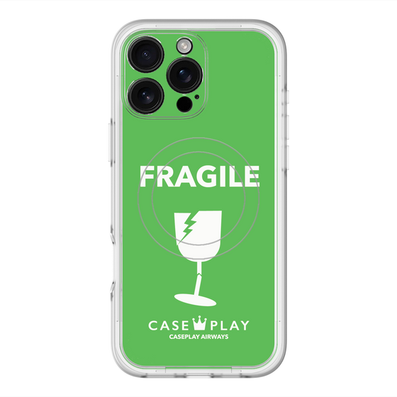スリムプロテクションプレミアムケース with MagSafe［ FRAGILE - Green ］