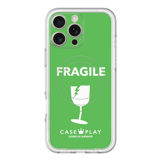 スリムプロテクションプレミアムケース with MagSafe［ FRAGILE - Green ］