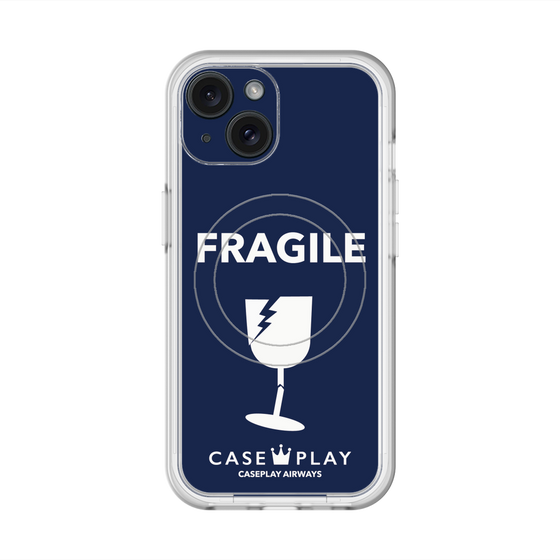 スリムプロテクションプレミアムケース with MagSafe［ FRAGILE - Navy ］