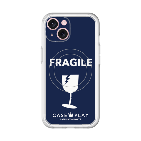 スリムプロテクションプレミアムケース with MagSafe［ FRAGILE - Navy ］