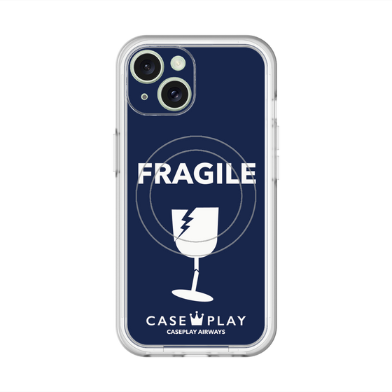 スリムプロテクションプレミアムケース with MagSafe［ FRAGILE - Navy ］