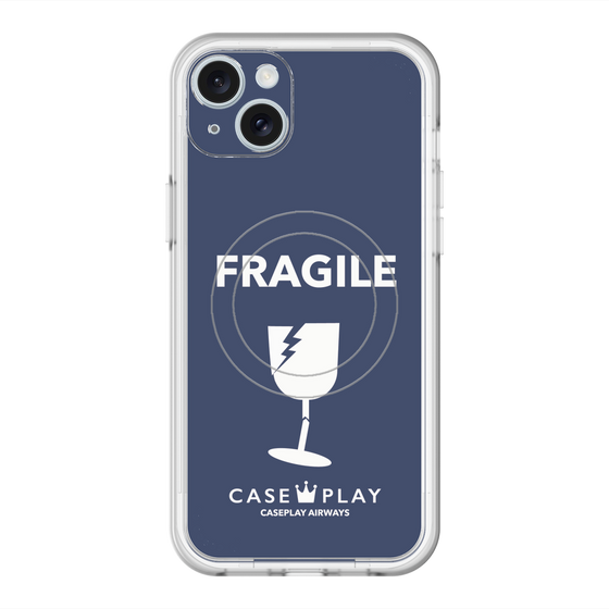 スリムプロテクションプレミアムケース with MagSafe［ FRAGILE - Navy ］