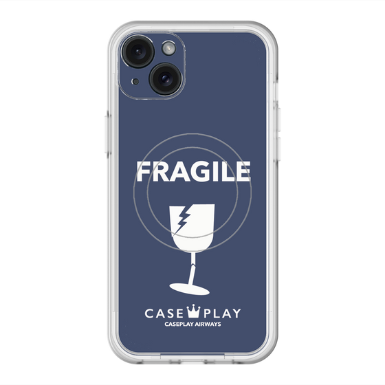 スリムプロテクションプレミアムケース with MagSafe［ FRAGILE - Navy ］