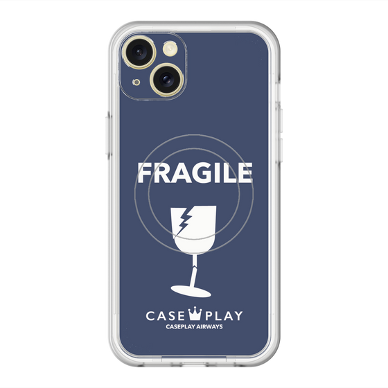 スリムプロテクションプレミアムケース with MagSafe［ FRAGILE - Navy ］