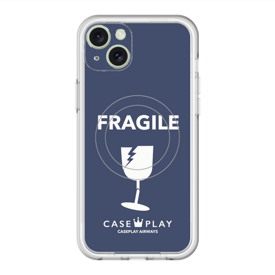 スリムプロテクションプレミアムケース with MagSafe［ FRAGILE - Navy ］