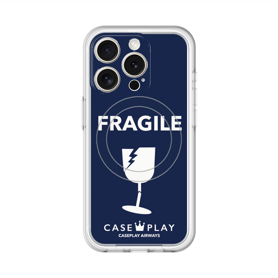 スリムプロテクションプレミアムケース with MagSafe［ FRAGILE - Navy ］