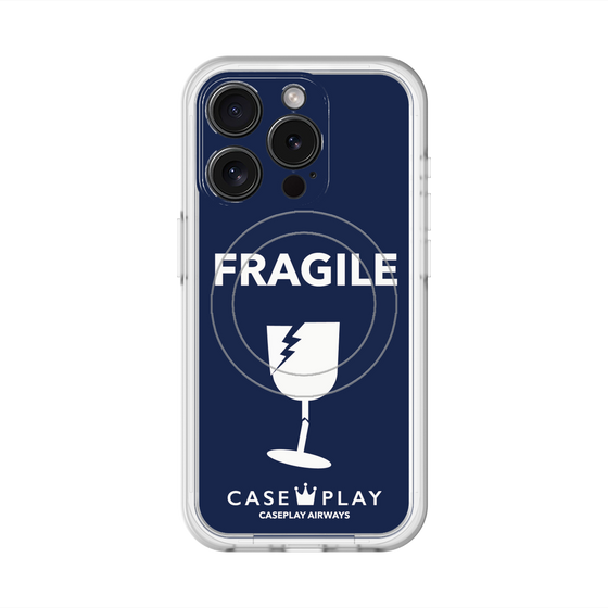 スリムプロテクションプレミアムケース with MagSafe［ FRAGILE - Navy ］