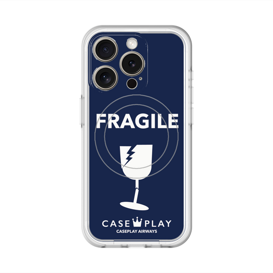 スリムプロテクションプレミアムケース with MagSafe［ FRAGILE - Navy ］