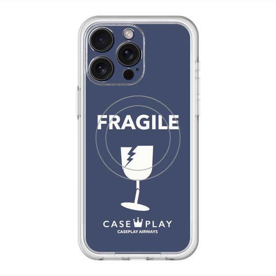 スリムプロテクションプレミアムケース with MagSafe［ FRAGILE - Navy ］