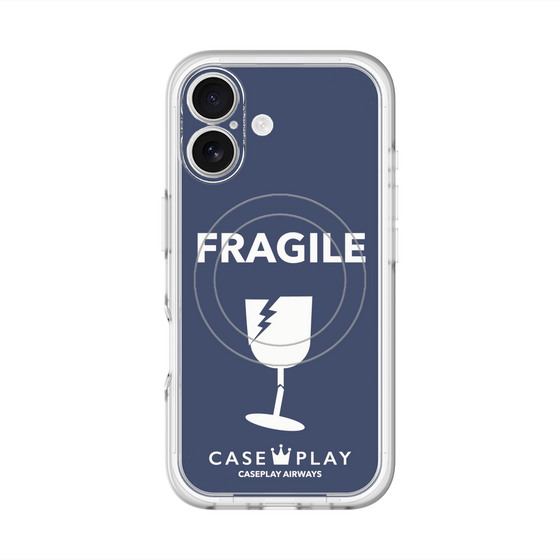 スリムプロテクションプレミアムケース with MagSafe［ FRAGILE - Navy ］