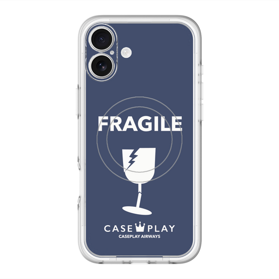 スリムプロテクションプレミアムケース with MagSafe［ FRAGILE - Navy ］