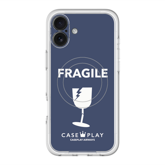 スリムプロテクションプレミアムケース with MagSafe［ FRAGILE - Navy ］
