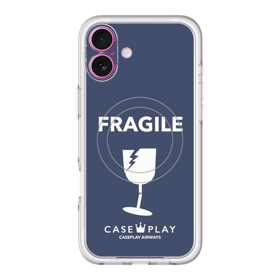 スリムプロテクションプレミアムケース with MagSafe［ FRAGILE - Navy ］