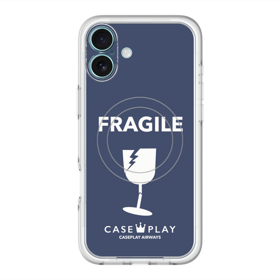 スリムプロテクションプレミアムケース with MagSafe［ FRAGILE - Navy ］