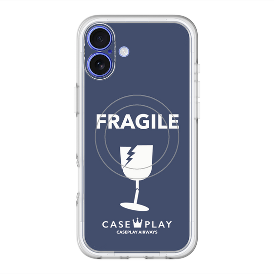 スリムプロテクションプレミアムケース with MagSafe［ FRAGILE - Navy ］