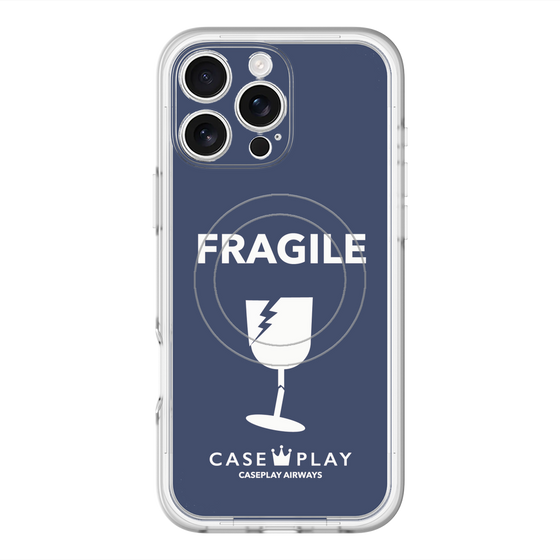 スリムプロテクションプレミアムケース with MagSafe［ FRAGILE - Navy ］