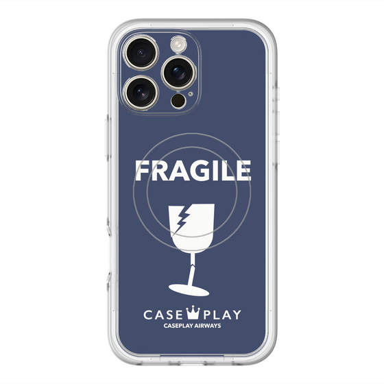 スリムプロテクションプレミアムケース with MagSafe［ FRAGILE - Navy ］