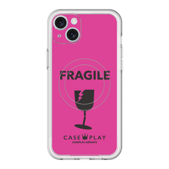 スリムプロテクションプレミアムケース with MagSafe［ FRAGILE - Pink ］
