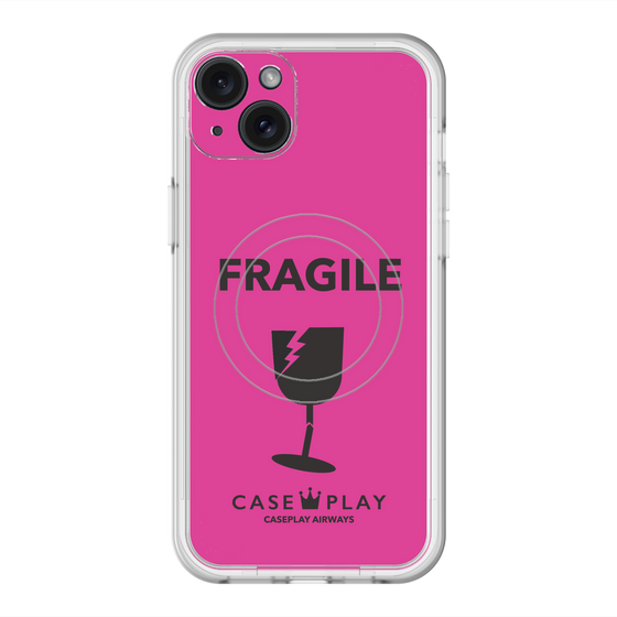 スリムプロテクションプレミアムケース with MagSafe［ FRAGILE - Pink ］