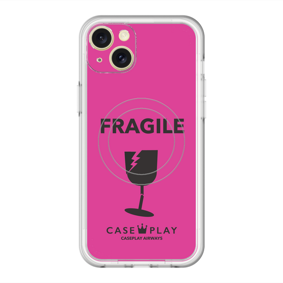 スリムプロテクションプレミアムケース with MagSafe［ FRAGILE - Pink ］