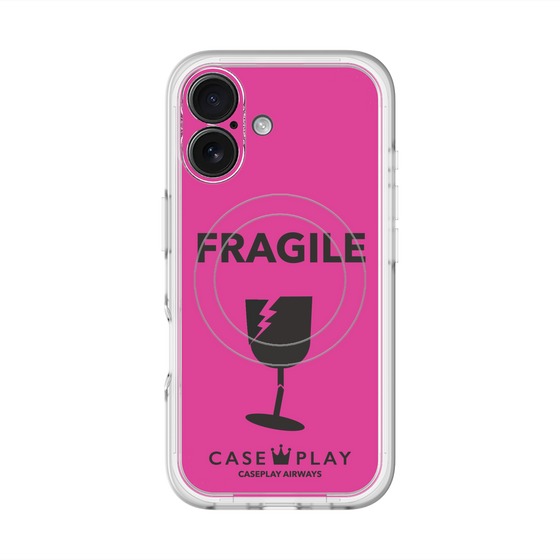 スリムプロテクションプレミアムケース with MagSafe［ FRAGILE - Pink ］