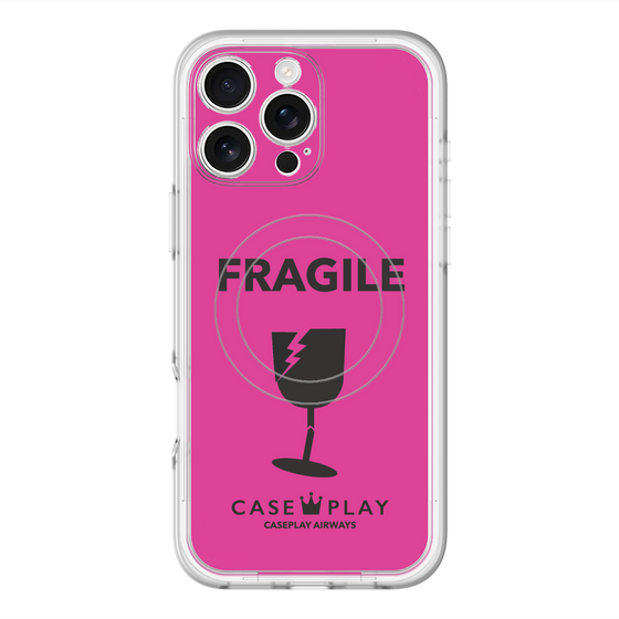 スリムプロテクションプレミアムケース with MagSafe［ FRAGILE - Pink ］