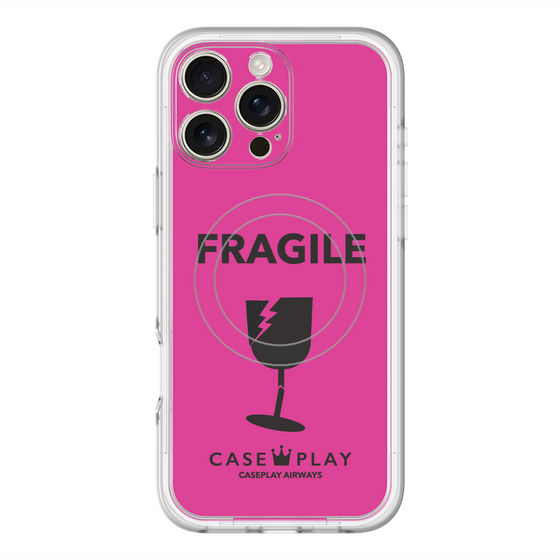 スリムプロテクションプレミアムケース with MagSafe［ FRAGILE - Pink ］