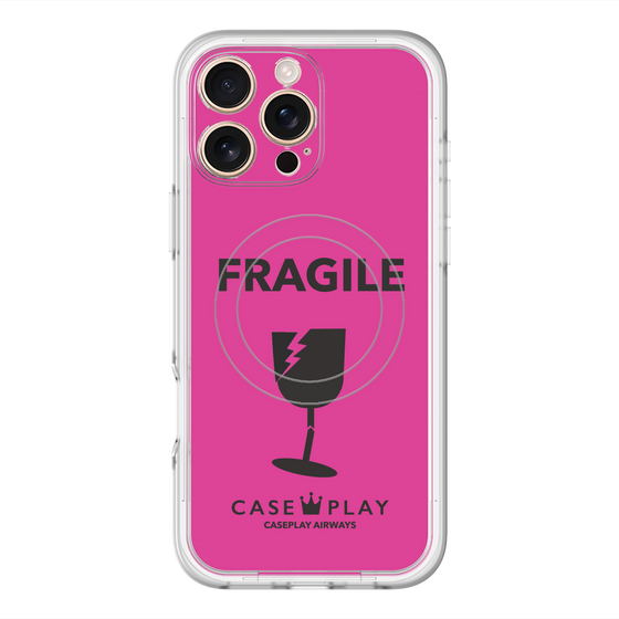 スリムプロテクションプレミアムケース with MagSafe［ FRAGILE - Pink ］