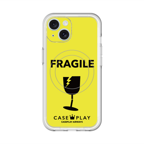 スリムプロテクションプレミアムケース with MagSafe［ FRAGILE - Yellow ］