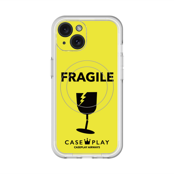 スリムプロテクションプレミアムケース with MagSafe［ FRAGILE - Yellow ］