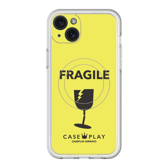 スリムプロテクションプレミアムケース with MagSafe［ FRAGILE - Yellow ］