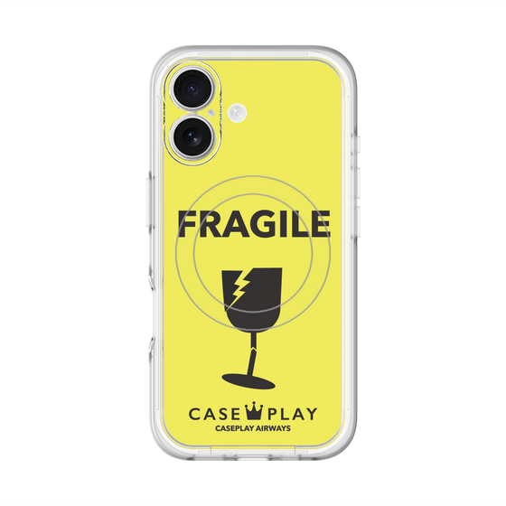 スリムプロテクションプレミアムケース with MagSafe［ FRAGILE - Yellow ］