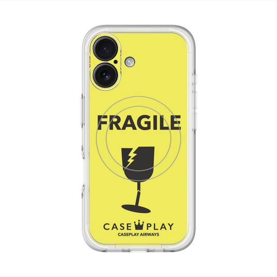 スリムプロテクションプレミアムケース with MagSafe［ FRAGILE - Yellow ］