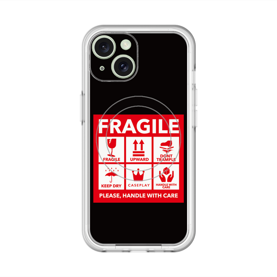 スリムプロテクションプレミアムケース with MagSafe［ FRAGILE Sticker - Black ］