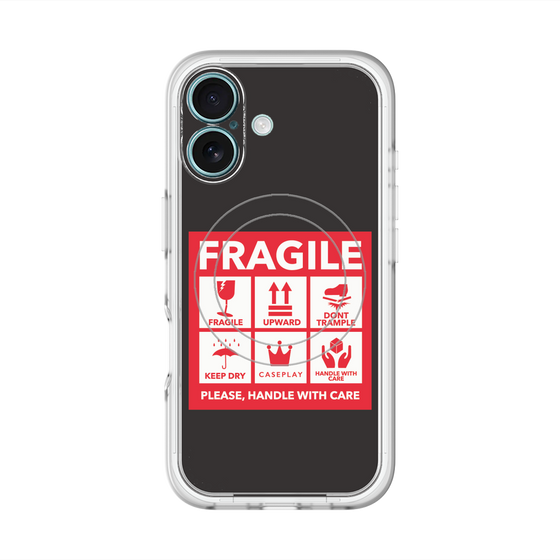 スリムプロテクションプレミアムケース with MagSafe［ FRAGILE Sticker - Black ］