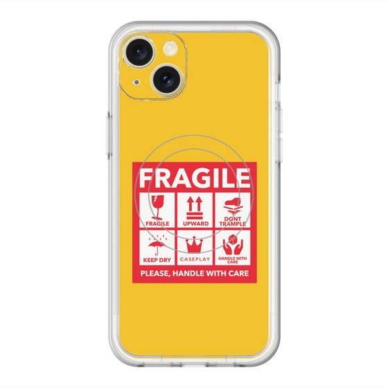 スリムプロテクションプレミアムケース with MagSafe［ FRAGILE Sticker - Yellow ］